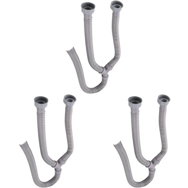 3X Conector de Tubo de Lavadora de Manguera de Descarga de Drenaje en Forma de y de PVC para Lavadora de 3,5 Pies, Interfaz Giratoria, con 2 Anillos Impermeables