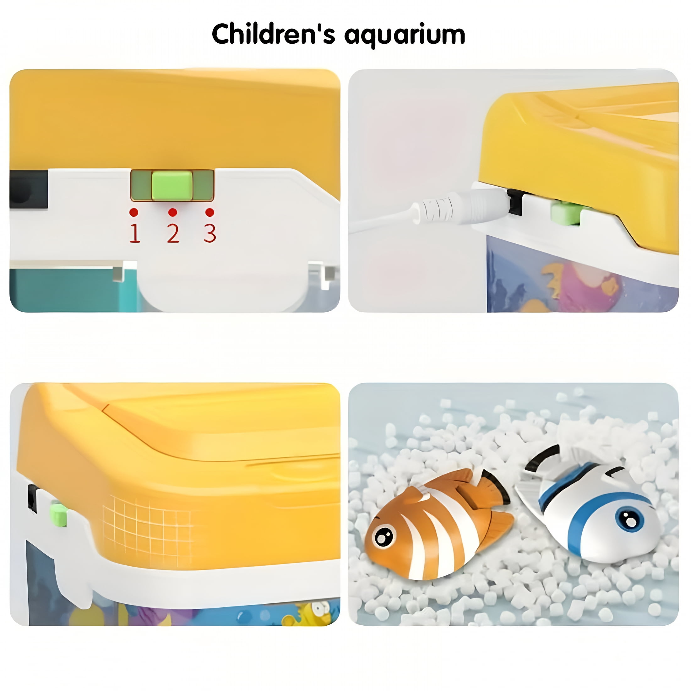 ACDANC Baby Aquarium Toy-Electric Fake Fish Tank Set with 2 Fishing Rods,Music&Led Lights for Toddlers-Perfect Gift for Boys&Girls