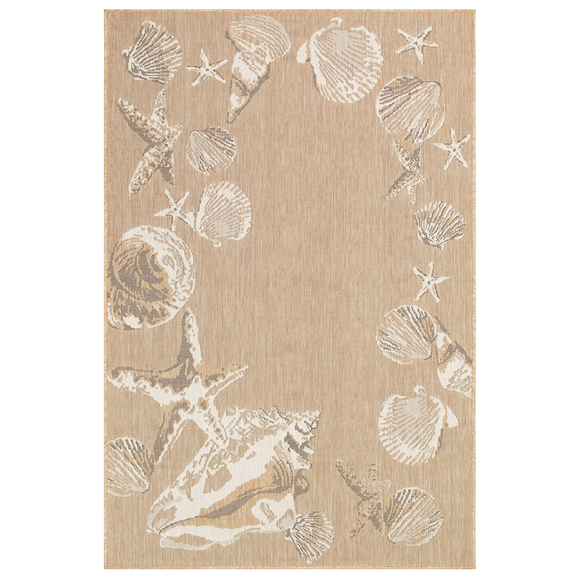 Liora Manne Carmel Seashell Border Sand 7'10"X9'10" Rug CRE80846212