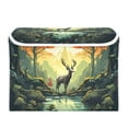 thumbnail image 2 of Deer on Forest Large Lidded Bin Foldable Storage Baskets Boxes Cubes Lids with 2 Handles for Home Bedroom Office 16.5x12.6x11.8inch, 2 of 7