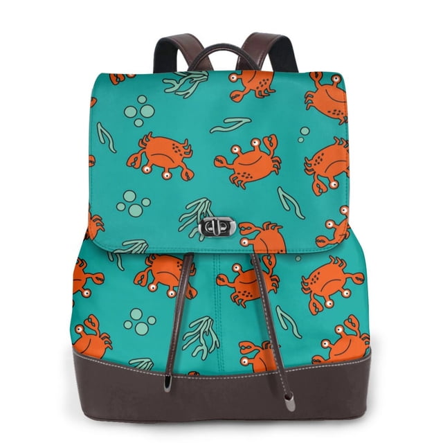 Fotbe Colorful Crab Mochila Bolso con Estampado para Mujer, Mochila Antirrobo de Nylon Impermeable, Bolsa Ligera de Hombro