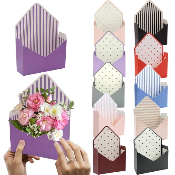 Valentine Envelope Boxes, Gift For Valentines Day Florist Wedding Party Birthdays，Red Envelope Box, Valentine Envelopes Boxes, Florist Bouquet Envelope Boxes, Folding Hand Hold（1pack）