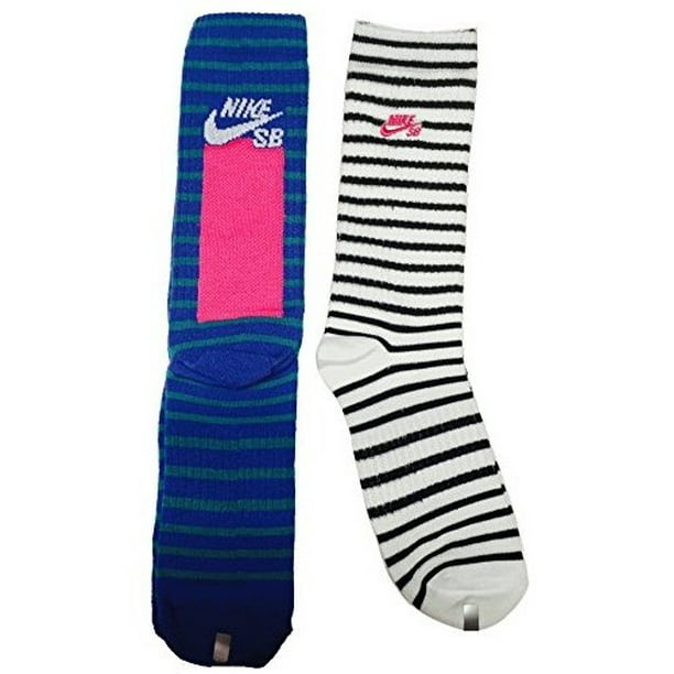 Nike Nike SB 2Pack Striped Out Crew Socks Girls Youth 5Y7Y//911