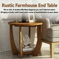thumbnail image 5 of COZAYH Modern Rustic Farmhouse Stability Medium Density Fiberboard Circle End Table, Brown, 5 of 7