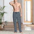 thumbnail image 6 of Lsque Small White Flowers Print Men's Pajama Pants, Lounge Pant - Comfortable Home Wear,Elastic Waistband, Stylish Design-Large, 6 of 9