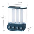 thumbnail image 3 of kurtrusly 1/2/3 Wall-Mounted Dry Food Storage Dispenser Convenient Rice Box Candy Organizer Blue 4 Grid 1 Pc, 3 of 6