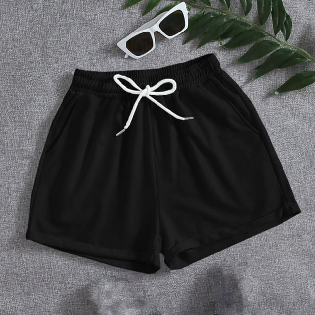 Birdeem Womens Solid Casual Loose Pockets Lacing Drawstring Short Pants