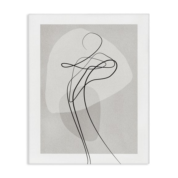 Stupell Industries Contemporary Fluid Human Form Abstract Bold Linework Canvas Art, 16 x 20, by Design Fabrikken