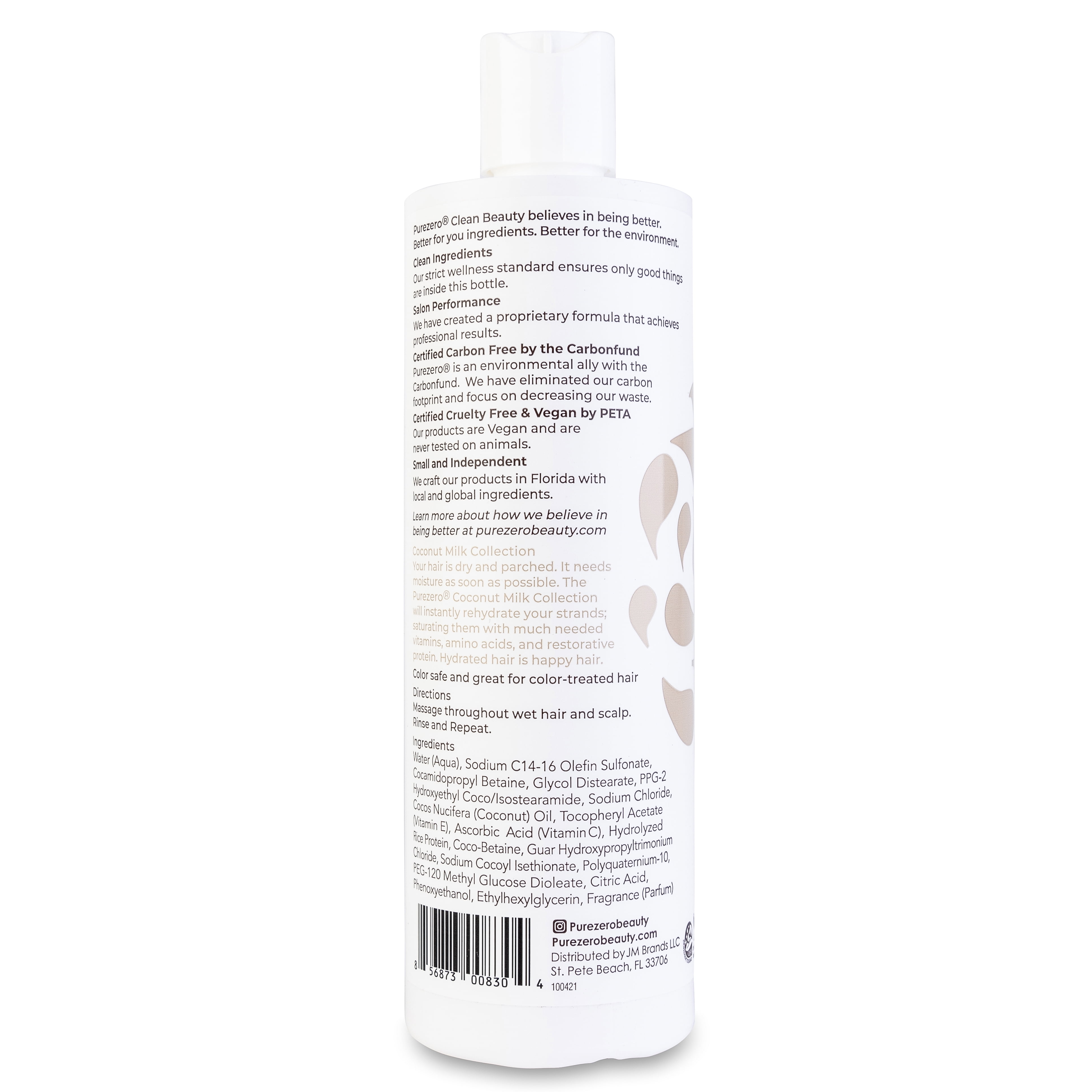 (4 pack) Purezero Coconut Milk Shampoo, 12oz