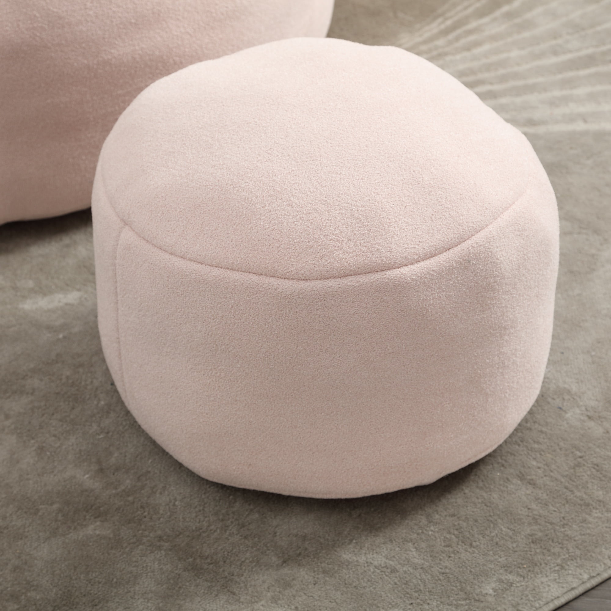 PORKISS Oversized Bean Bag Chair with Ottoman, Memory Foam Super Soft Lazy Couch for Adults Teens Kids, Microfiber Pink
