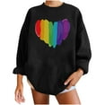 thumbnail image 2 of EQWLJWE Womens Sweatshirts with Colorful Heart Graphic Print Long Sleeve Crew Neck Rainbow Pullover Valentines Day Shirts Lightweight, 2 of 5