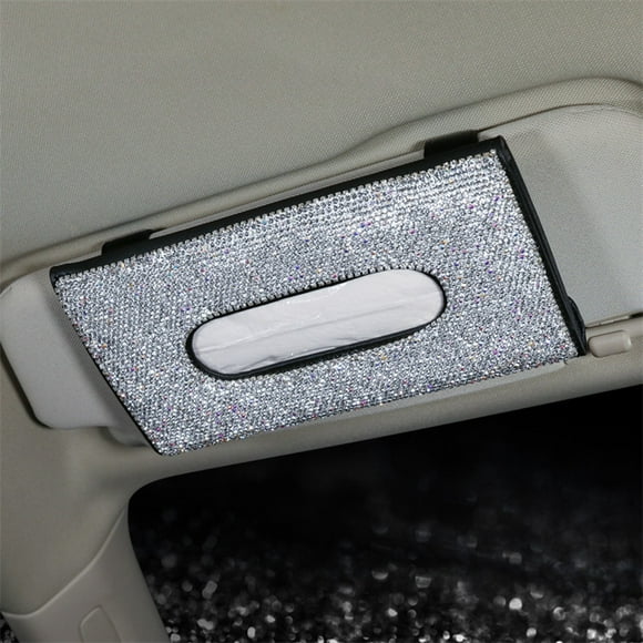 eing Car Tissue Holder Bling Cute Car Accessories for Women Sparkly Leather Sun Visor Napkin Hanging Stuff with Crystal Diamonds, 2 - Pack Pink