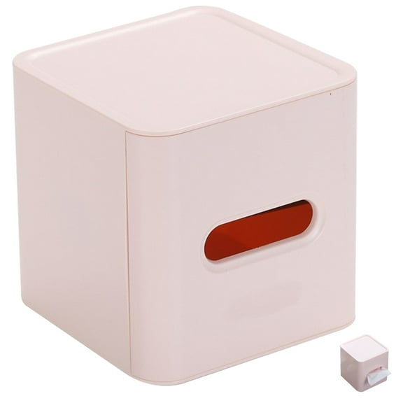 Tissue Box Dispenser Storage Bins Cube Foldable Office Pink