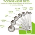 thumbnail image 2 of Set of 8 round stainless steel measuring spoons with handy leveler, easy to read markings for measuring dry or liquid ingredients, medications etc., 2 of 5