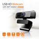 thumbnail image 2 of Cámara web USB j5create con transmisión en directo: 1080P HD, rotación de 360°, micrófono de alta fidelidad, compatible con PC o Mac, Zoom, FaceTime y conferencias telefónicas (JVCU100-R) (renovada), 2 of 5