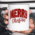 thumbnail image 4 of Merry Christmas Sequin Personalized Mug, Bold Red Glitter Custom Gift for Festive Holiday Season, 4 of 5