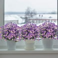thumbnail image 3 of Sinhoon 8 Bundles Artificial Daisy Flowers UV Resistant Fake Flowers Faux Plastic Greenery Shrub Plant Indoor Outside Hanging Home Garden Decor (Purple), 3 of 7