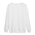 thumbnail image 4 of YEJIMAN Long Sleeve T-shirt, White Cotton Tshirts For Women, Fashion Casual Women's Warm Sweatshirt Long Sleeve O Neck 2024 Autumn and Winter New Women's Sweatshirt Top, Big & Tall, 4 of 9