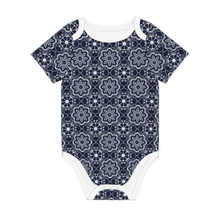 

Matuu Geometry Flower for Baby Short-Sleeve Bodysuit Soft Cotton Comfortable and Breathable Perfect for Newborns and Infants