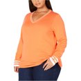 thumbnail image 1 of Tommy Hilfiger Womens White Tip Pullover Sweater, Orange, Plus Size, 3X, 1 of 1