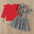 thumbnail image 7 of Edvintorg 6Months-4Years Kids Valentines Outfits For Girls Clearance Toddler Baby Girls Outfit Sets Fashion Cute Long Sleeve Sweet Heart Lattice Print Ruffles Strap Skirt Suits, 7 of 7