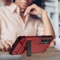 thumbnail image 3 of Designed for Samsung Galaxy S23 FE /Fan Edition 5G Hybrid Stand Military Grade Anti Drop Protection Built-in Kickstand Hard PC TPU Rubber Phone Case Cover [Red], 3 of 8