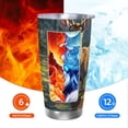 thumbnail image 6 of Fotbe Peaceful Deer Lily Pond Pattern 20 oz Tumbler Stainless Steel Vacuum Insulated Coffee Ice Cup Double Wall Travel Flask Leak-proof Coffee Cup-Straw Three-piece Set, 6 of 8