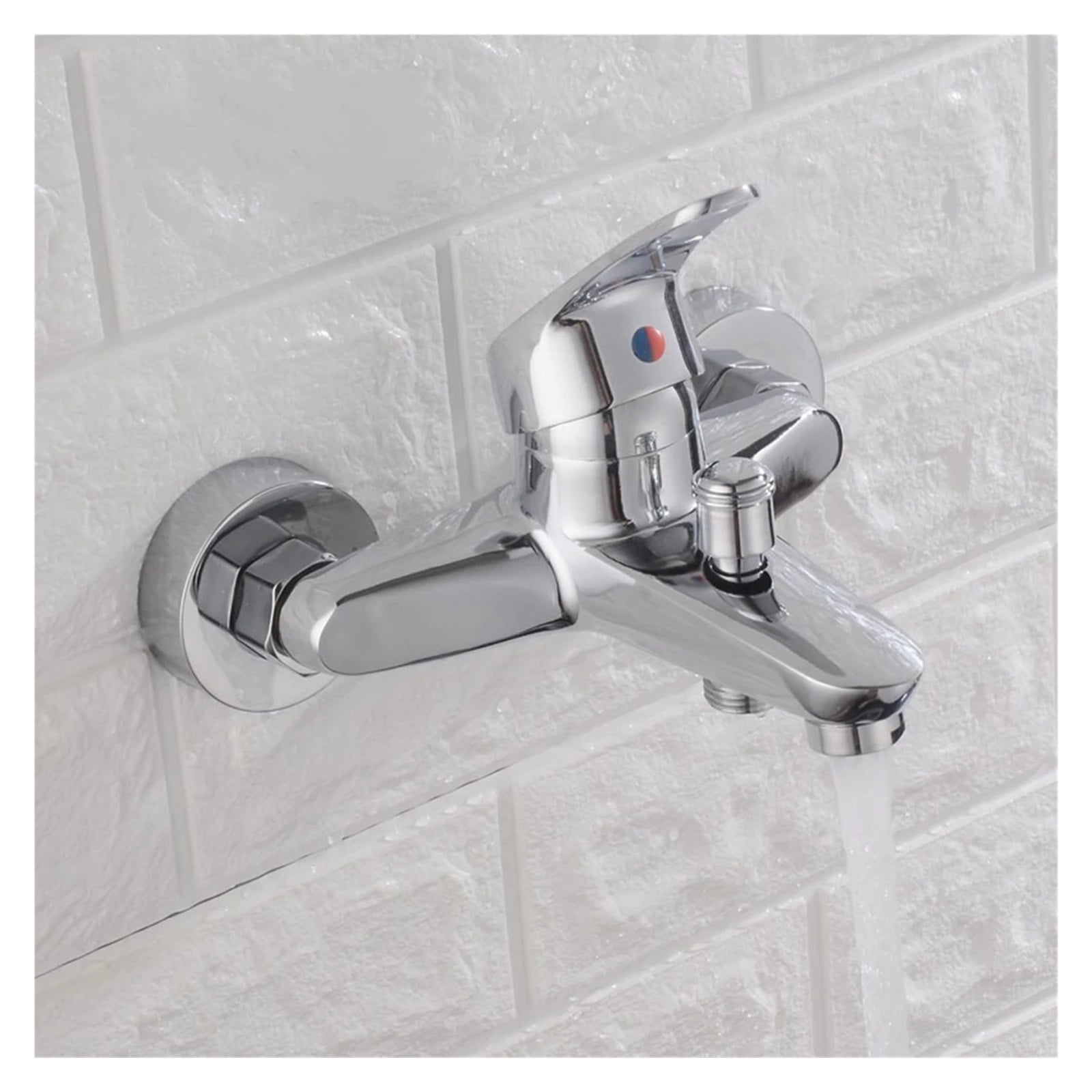Bathtub Faucet Wall Mounted Hot Cold Water Faucet, Dual Spout Mixer Tap Zinc Alloy Bathroom Bathtub Water Mixer Taps Faucet