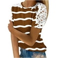 thumbnail image 1 of Birdeem Blouses pour Femmes Impression Manches Courtes Col Rond Chandail Dentelle Hauts Chemises Blouse, 1 of 12