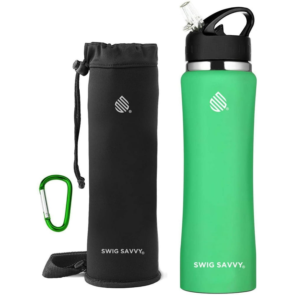 Swig Savvy's Stainless Steel Insulated Water Bottle Wide Mouth 32oz 