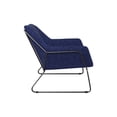 thumbnail image 3 of Inmod Mid-Century Modern Norwood Chenille Lounge Chair, Navy, 3 of 6