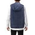 thumbnail image 2 of Men's Quilted Puffer Packable Fleece Lined Zipper Vest With Removable Hood (Navy, XXX-Large), 2 of 4