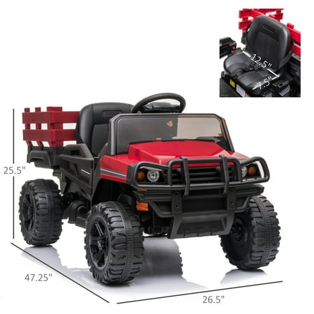 Aosom 12V Battery-powered Kids Electric Ride On Car Pickup Truck Toy ...