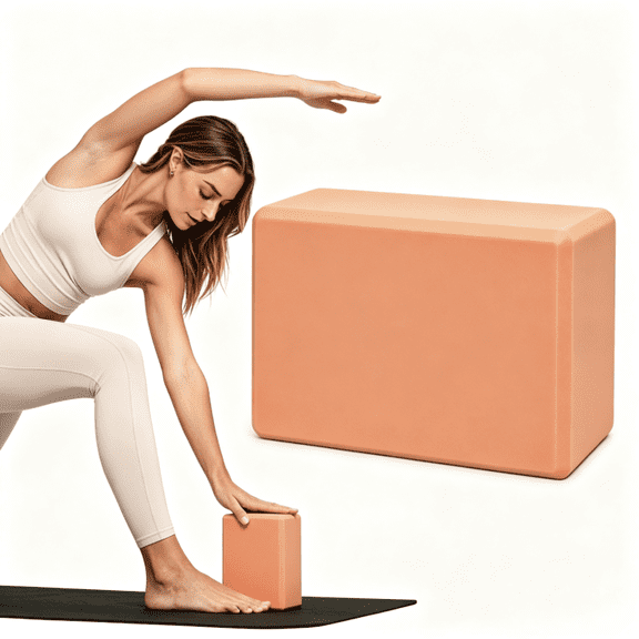 Yoga Block, Latex-Free EVA Foam Yoga Block Non-Slip Beveled Edge for Yoga Pilates Meditation Stretching,1Pack(Orange)
