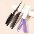 thumbnail image 2 of 4pieces Hair Brush Set,Ratted Tail Comb,Edges Hair Brush Teasing Comb 2 in 1 Folding Hair Comb for Women and Men Gifts, 2 of 8