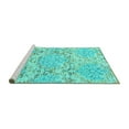 thumbnail image 2 of Ahgly Company Machine Washable Indoor Square Abstract Turquoise Blue Contemporary Area Rugs, 6' Square, 2 of 4