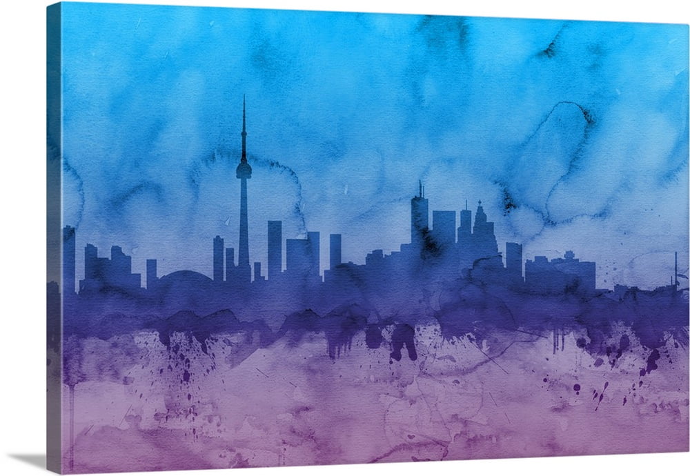 Great BIG Canvas "Toronto Canada Skyline" Canvas Wall Art 24x16