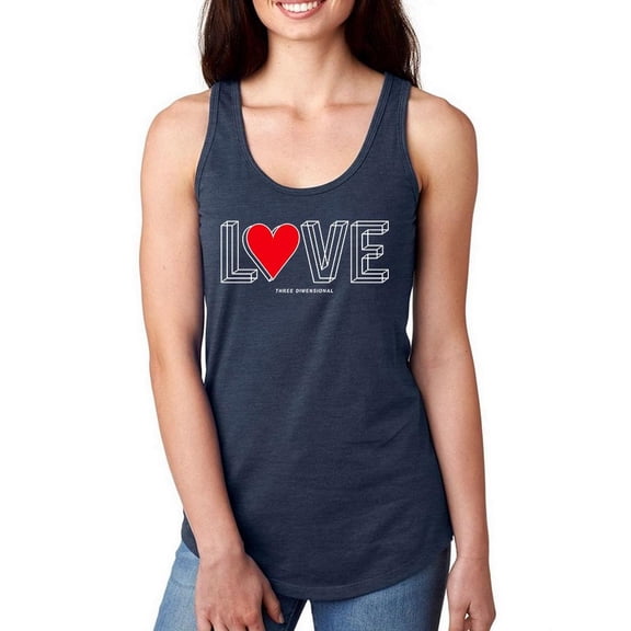 Three Dimensional Love  Racerback Tank Women -Image by Shutterstock, Female x-Small