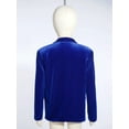 thumbnail image 6 of Yartina Boys Velvet Blazer Suit Jacket One Button Tuxedo Coat Outwear Royal Blue 8, 6 of 7