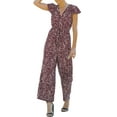 thumbnail image 3 of hirigin Women Wide-Legged Version V Neck Short Sleeve Jumpsuit with Flower Pattern, Summer Clothing, 3 of 6
