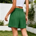 thumbnail image 6 of Cutuoiiu Plus Size Shorts for Women Solid Color Front Pleated Wide Leg Shorts Button Zip Fly Cuffed Hem Dressy Casual Shorts with Side Pockets for Summer Daily Office Wear, 6 of 7