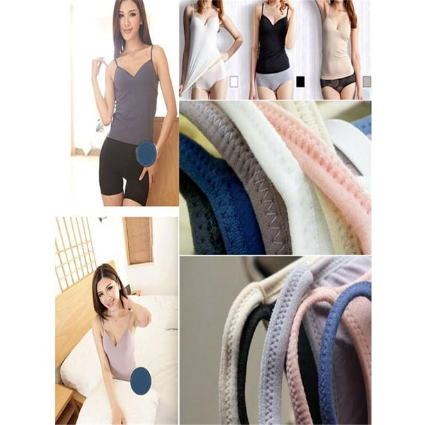 Homely Sexy Lingerie For Women Clearance Women's Camisole Tops with Built  in Bra Neck Vest Padded Slim Fit Tank Tops 
