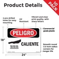 thumbnail image 2 of Hot Spanish OSHA Danger Rigid Plastic Sign 24 Inch x 18 Inch - 10 Pack, 2 of 8