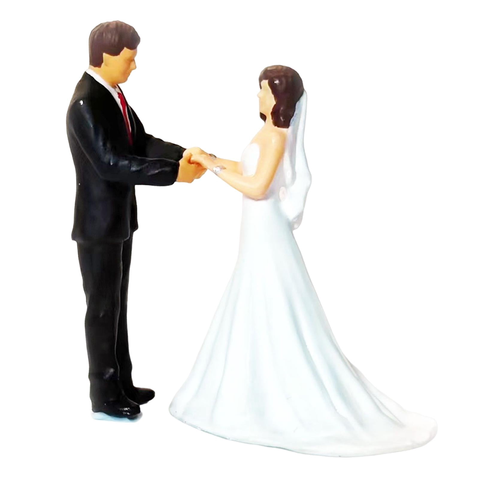 Mini Bride and Groom Set 1/87 Resin Miniature Model Figures Scenery Landscape Layout Ornament Miniature Scene People for Miniature Scene