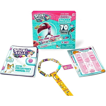 Sticki Rolls Sticki Bands Single Pack Set (70 Stickers Inside, Wearable, Shareable Sticker Jewelry!)