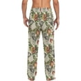 thumbnail image 2 of FREEAMG Flowers and Butterflies Pajama Pants for Men, Men's Separate Bottoms, Comfortable Sleep Lounge Pj Pants, 2 of 7