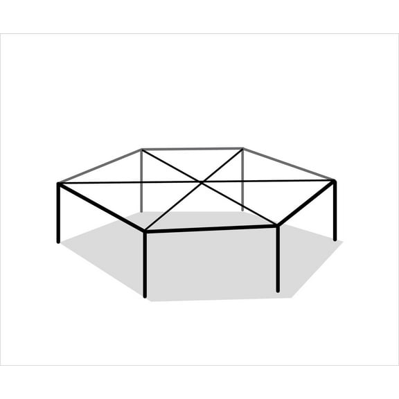 TentandTable 20' High Peak Outdoor Party Canopy Tent FRAME ONLY, White Hexagon Waterproof