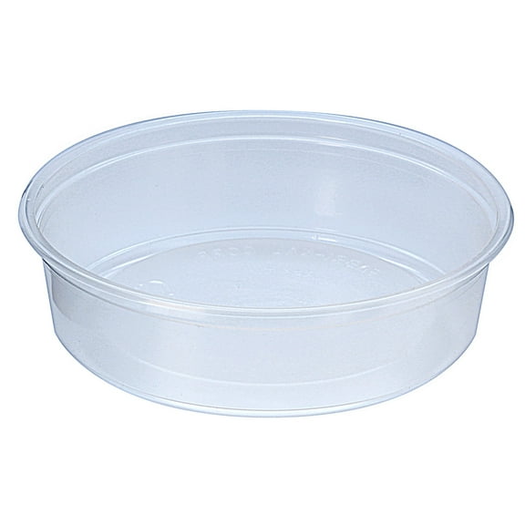 Microwavable Deli Containers, 6 oz, 4.6" Diameter x 1.3" h, Clear, Plastic, 500/Carton
