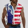thumbnail image 2 of BiZtdJrK Hawaiian Shirts for Men Summer Sleeveless Button Down Lapel Vest American Flag Printed Casual Beach Aloha Shirt with Pockets Blue XL Ofertas de Hoy en Liquidación, 2 of 6