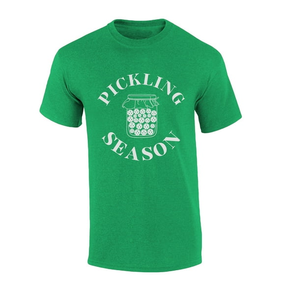 Mens Pickleball Tshirt It's Pickling Season Funny Pickleball Short Sleeve T-shirt-Heather Irish Green-4xl